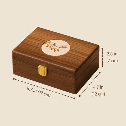 Solid Walnut Wooden Jewelry Box with Tray SKU 21194