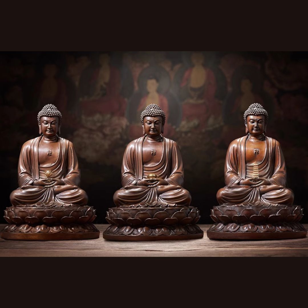 Buddha Trinity (Shakyamuni, Medicine, Amitabha) Brass Statue 33004