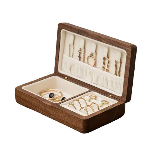 Small Wooden Jewelry Box Organizer for Home and Travel SKU 21062