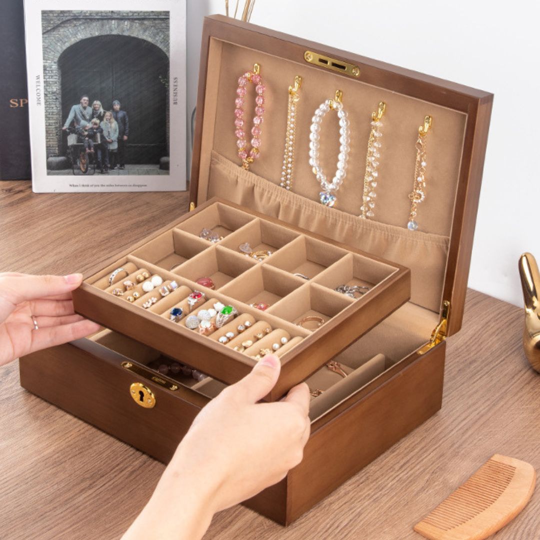 Wooden Jewelry Box Organizer for Women SKU 21070