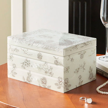 Jewelry Box Organizer with Glass Surface and Two Drawers SKU 21170