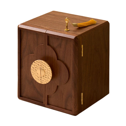 Walnut Wood Veneer Jewelry Box with Drawers SKU 21111