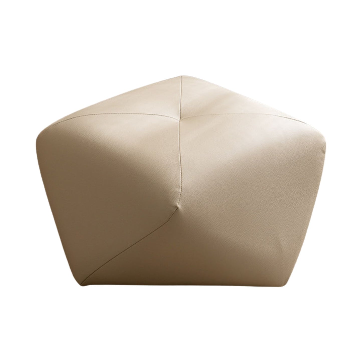 Small Leather Upholstered Ottoman Pouf SKU 52004