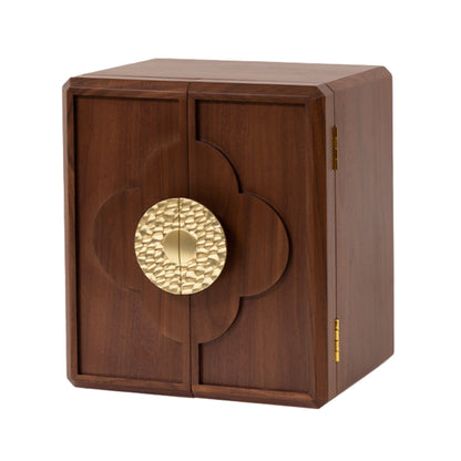 Walnut Wood Veneer Jewelry Box with Drawers SKU 21111