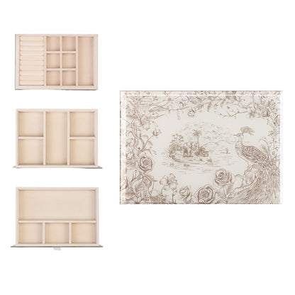 Jewelry Box Organizer with Glass Surface and Two Drawers SKU 21170