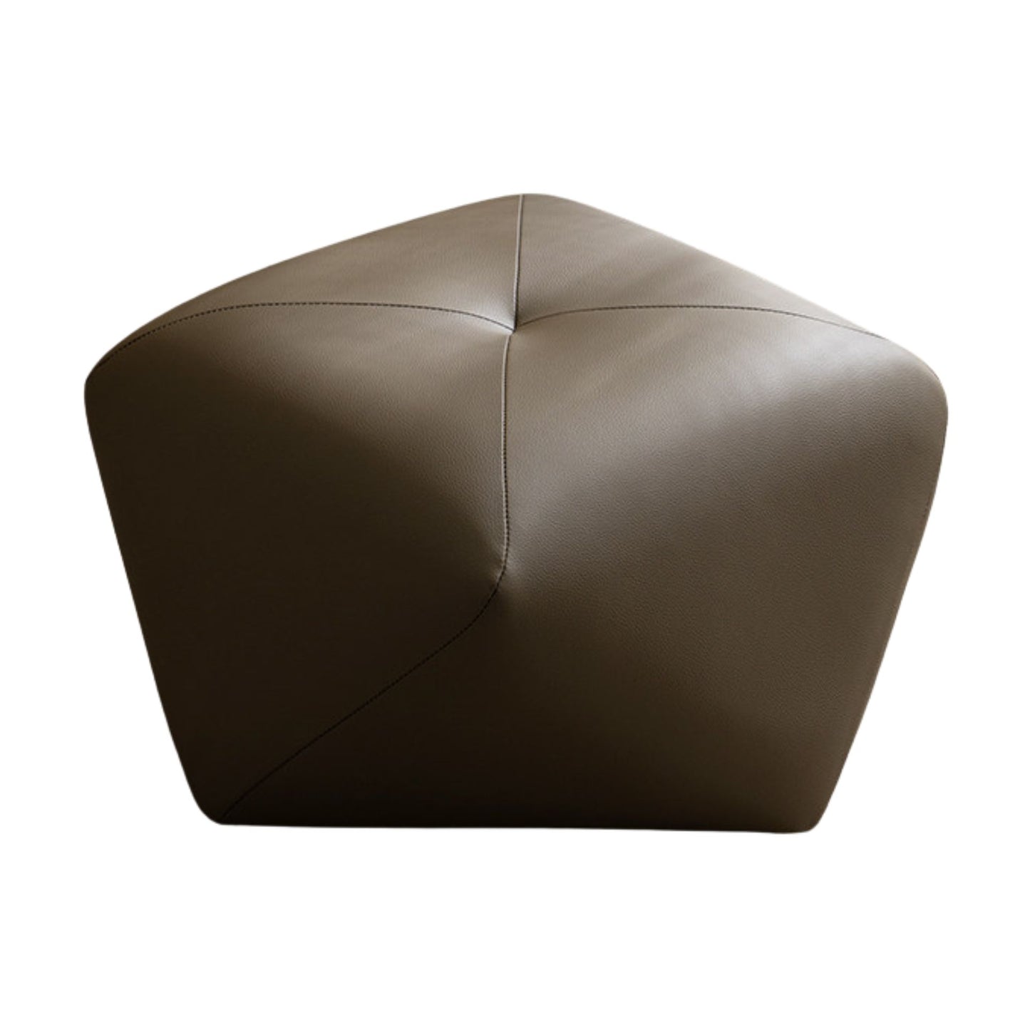Small Leather Upholstered Ottoman Pouf SKU 52004