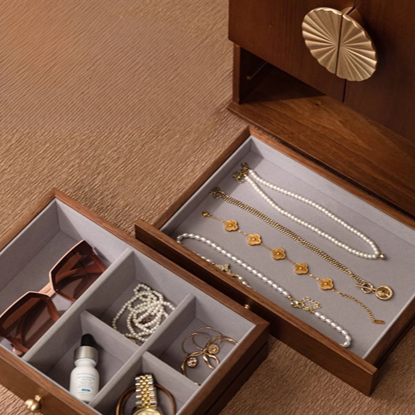 Large Wooden Jewelry and Cosmetic Organizer SKU 21141