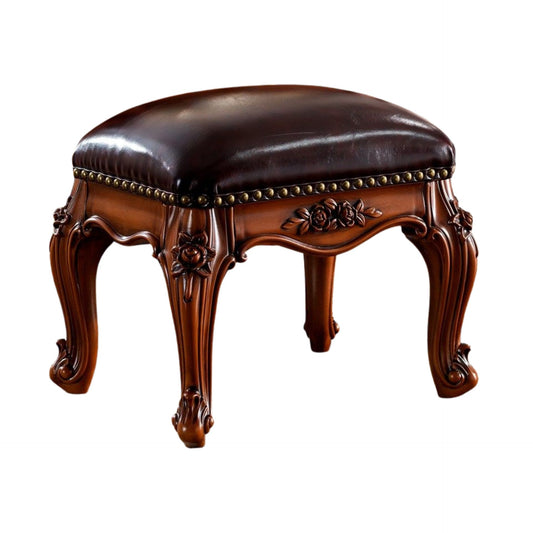 Solid Wood Upholstered Accent Stool Ottoman SKU 52001