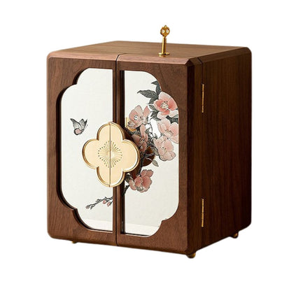 Cabinet Style Wooden Jewelry Box with Lock SKU 21137