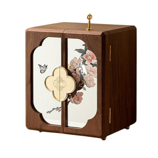 Cabinet Style Wooden Jewelry Box with Lock SKU 21137
