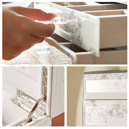 Jewelry Box Organizer with Glass Surface and Two Drawers SKU 21170