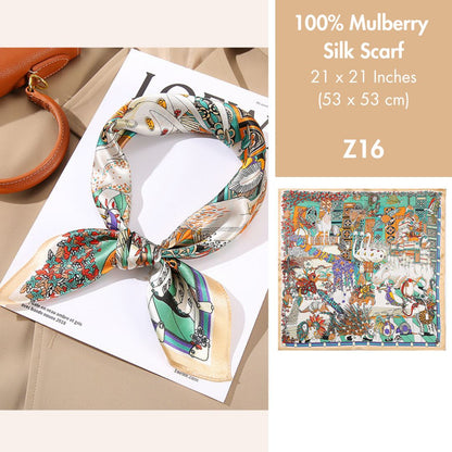 100% Mulberry Silk Scarf 21 x 21 Inches 88006
