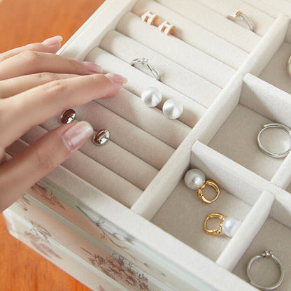 Jewelry Box Organizer with Glass Surface and Two Drawers SKU 21170