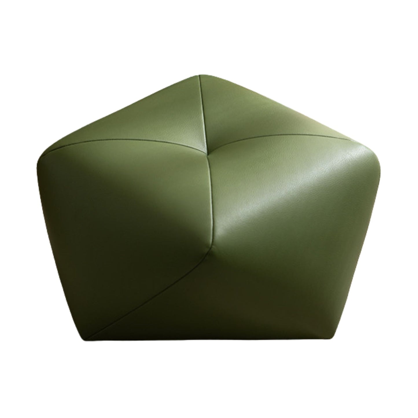 Small Leather Upholstered Ottoman Pouf SKU 52004