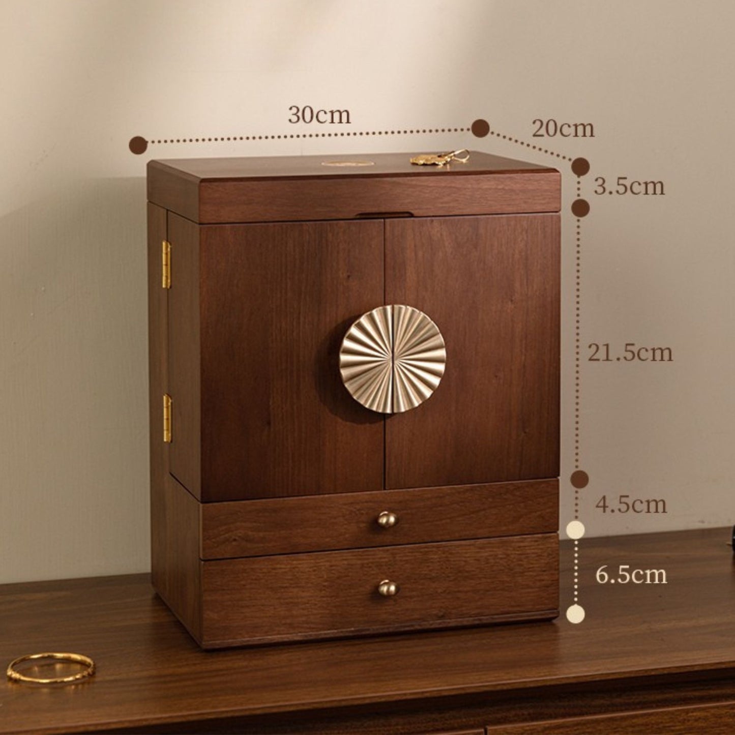 Large Wooden Jewelry and Cosmetic Organizer SKU 21141