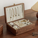 Solid Walnut Wood Jewelry Box for Women SKU 21063