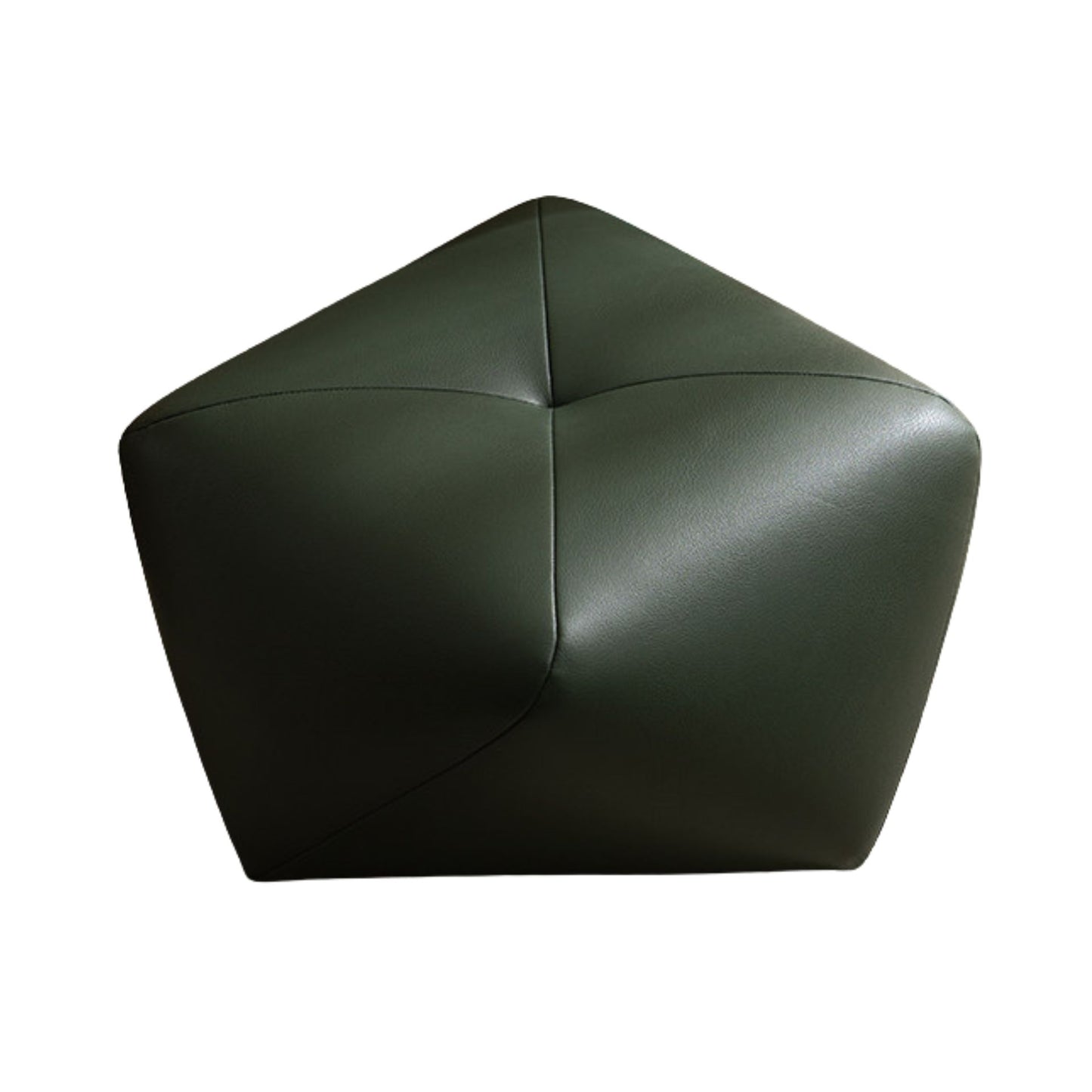 Small Leather Upholstered Ottoman Pouf SKU 52004