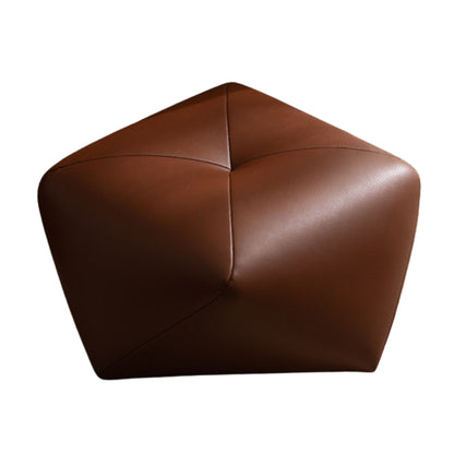 Small Leather Upholstered Ottoman Pouf SKU 52004