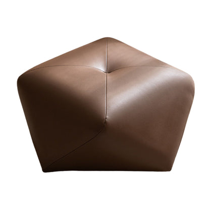 Small Leather Upholstered Ottoman Pouf SKU 52004