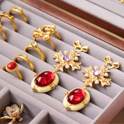 Wooden Jewelry Box Organizer with Mirror and Lock SKU 21160