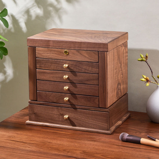 Premium Large Solid Wood Jewelry Box with Drawers SKU 21114