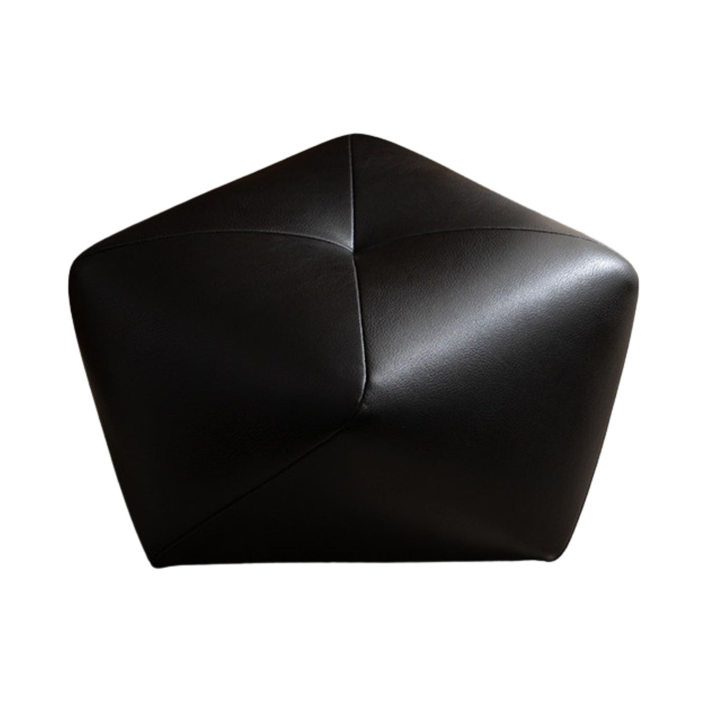 Small Leather Upholstered Ottoman Pouf SKU 52004