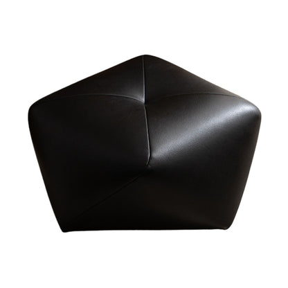 Small Leather Upholstered Ottoman Pouf SKU 52004