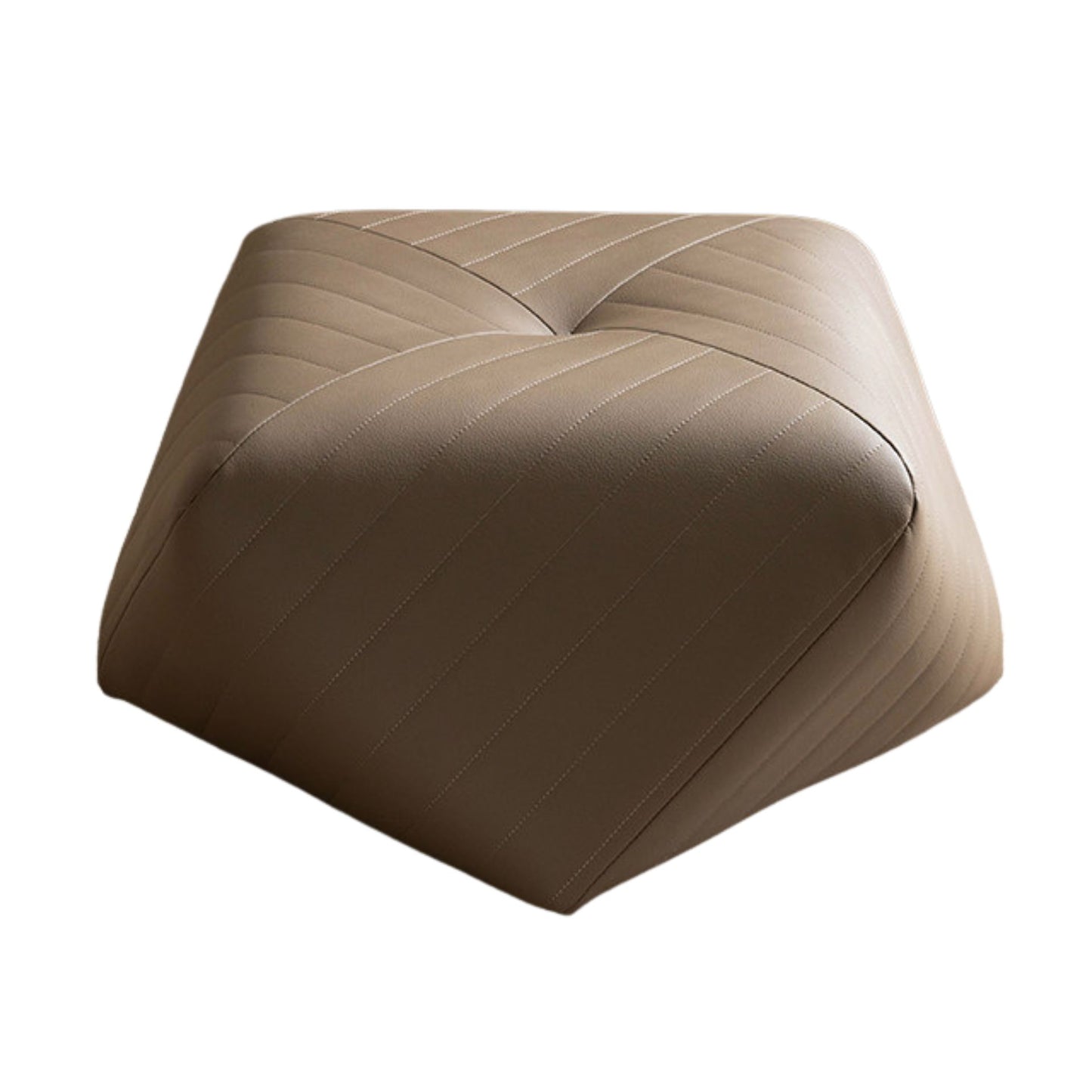Small Leather Upholstered Ottoman Pouf SKU 52004