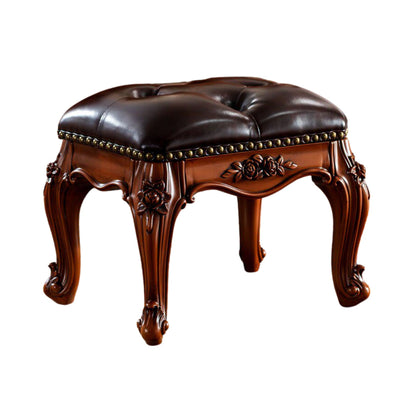 Solid Wood Upholstered Accent Stool Ottoman SKU 52001