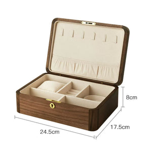 Solid Walnut Wood Jewelry Box For Women SKU 21082