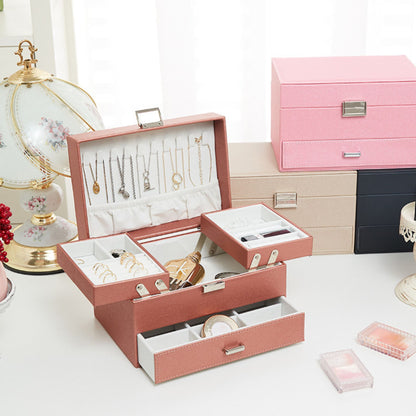 Leather Jewelry Box Organizer with Drawer SKU 21102