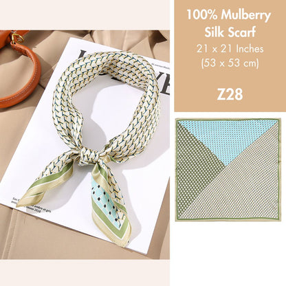 100% Mulberry Silk Scarf 21 x 21 Inches 88007