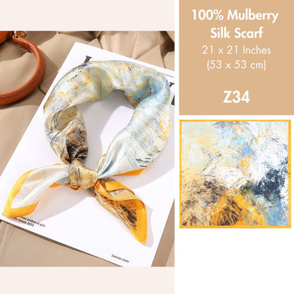 100% Mulberry Silk Scarf 21 x 21 Inches 88007