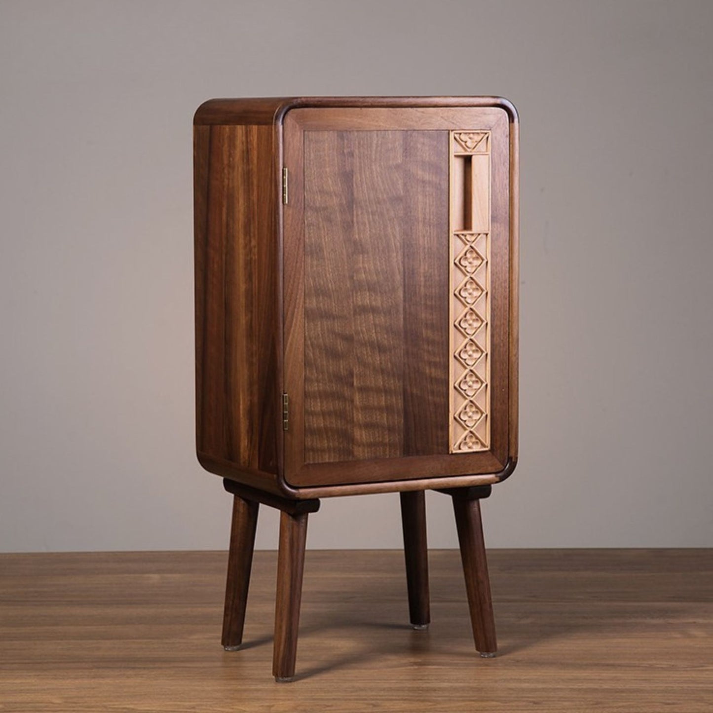 Solid Walnut Wooden Decorative Trash Bin SKU 52002