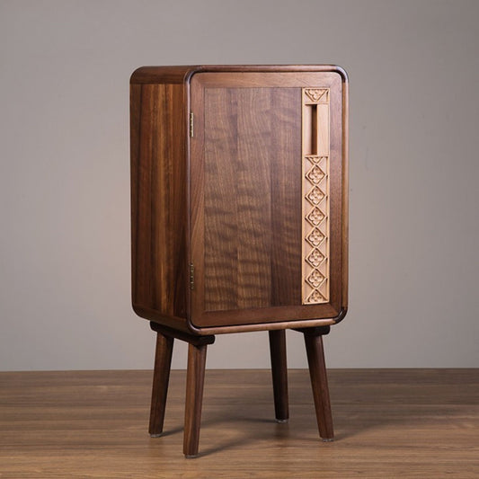 Solid Walnut Wooden Decorative Trash Bin SKU 52002