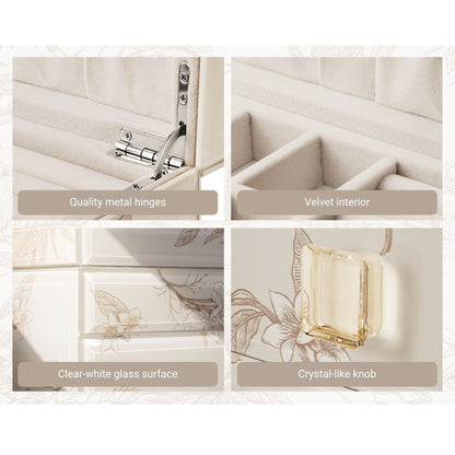 Jewelry Box Organizer with Drawers and Glass Surface SKU 21161