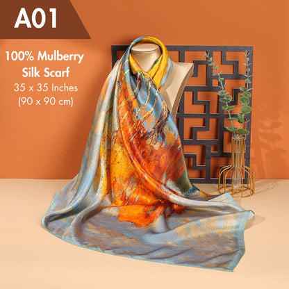 100% Mulberry Silk Scarf 35 x 35 Inches 88008