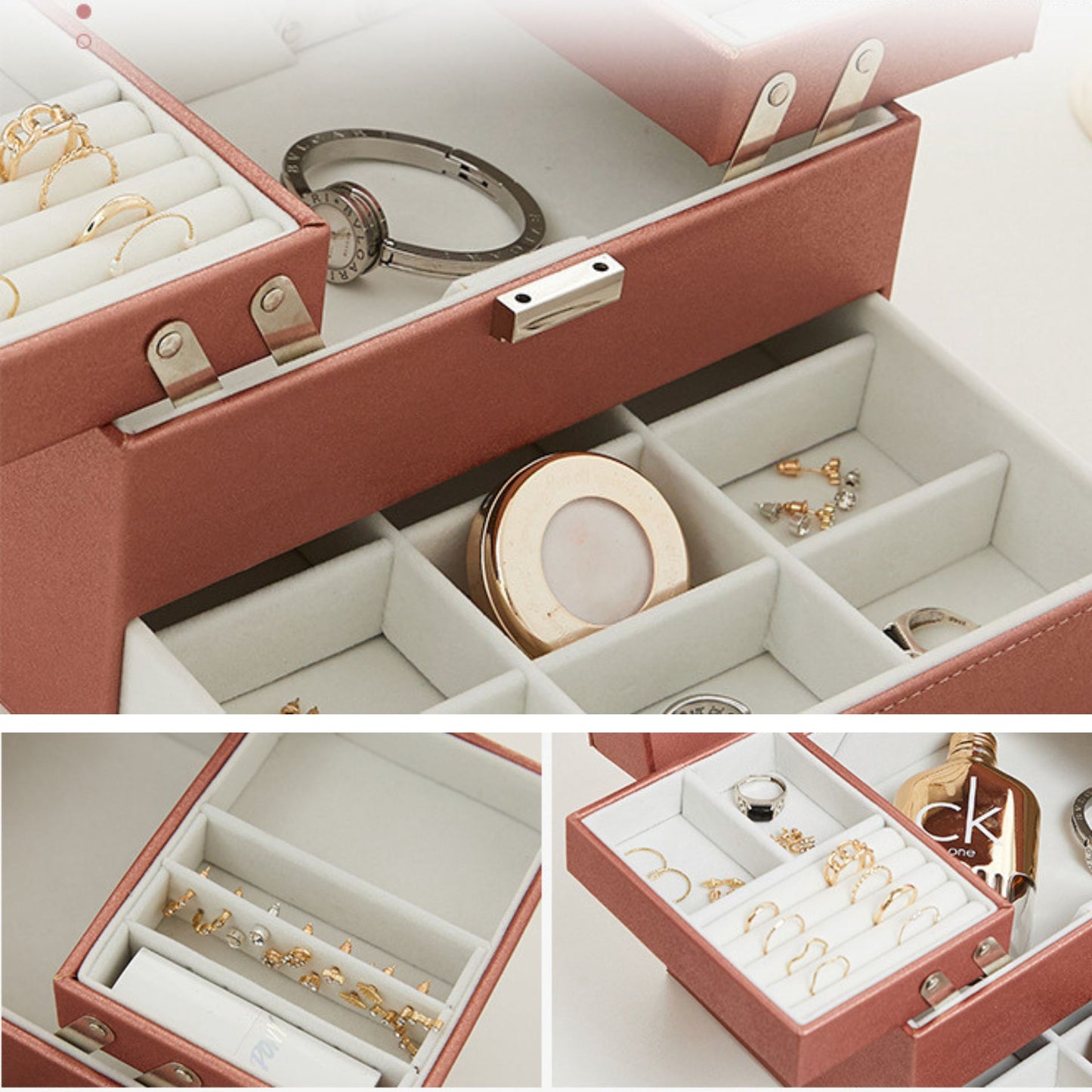 Leather Jewelry Box Organizer with Drawer SKU 21102