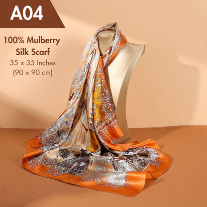 100% Mulberry Silk Scarf 35 x 35 Inches 88008