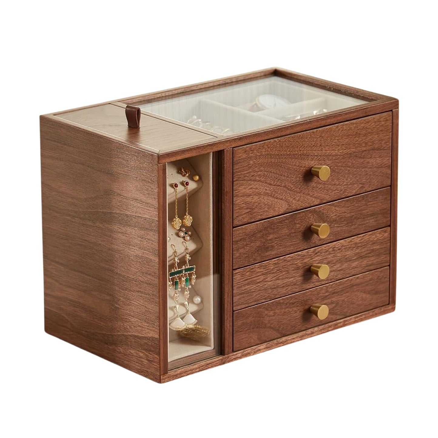 Large Wooden Jewelry Box with Drawers SKU 21115