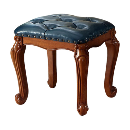 Solid Wood Upholstered Accent Stool Ottoman SKU 52011