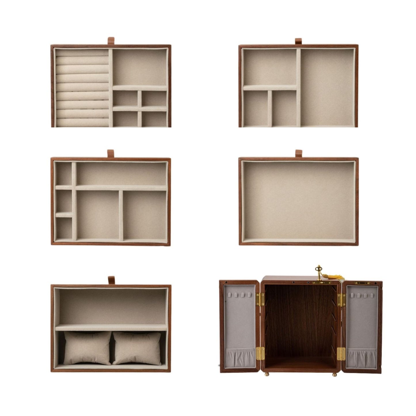 Cabinet Style Wooden Jewelry Box with Lock SKU 21137