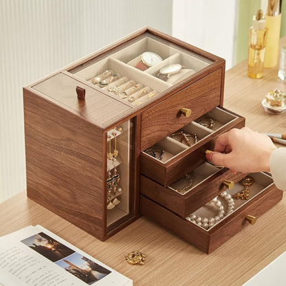 Large Wooden Jewelry Box with Drawers SKU 21115