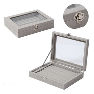 Portable Velvet Jewelry Box Organizer for Women SKU 21074