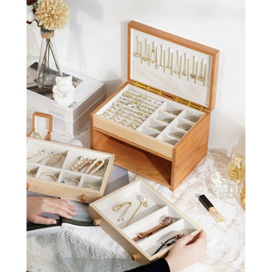 Solid Cherry Wood Jewelry Box Organizer for Women SKU 21083
