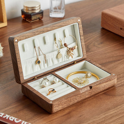 Small Wooden Jewelry Box Organizer for Home and Travel SKU 21062