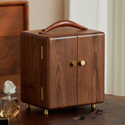 Solid Walnut Wood Jewelry Box with Drawers SKU 21128