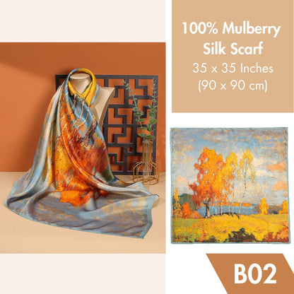 100% Mulberry Silk Scarf 35 x 35 Inches 88009
