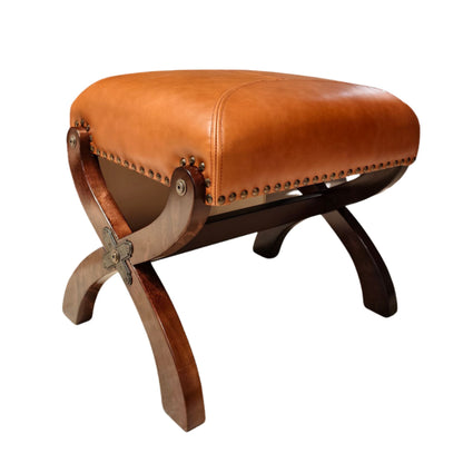 Solid Wood Upholstered Accent Stool Ottoman SKU 52006