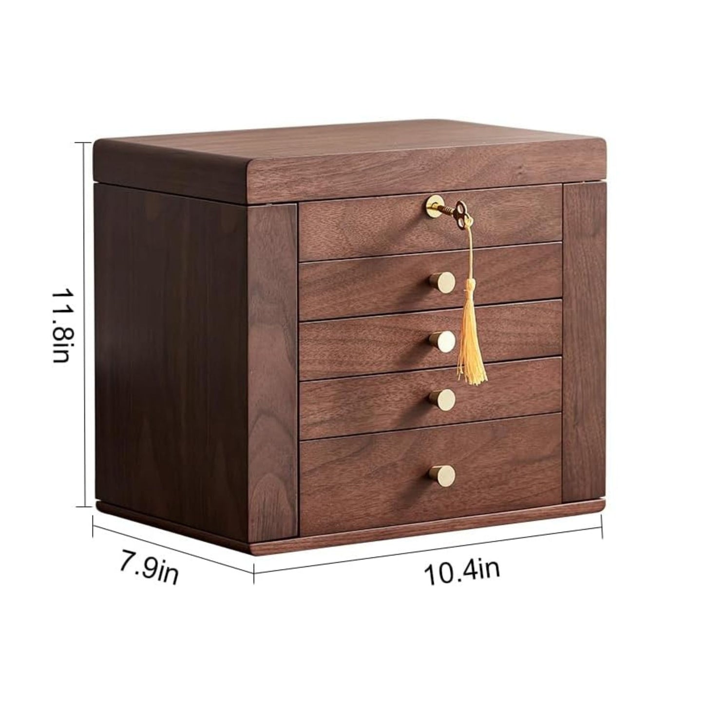 Large 5 Layer Jewelry Box in Walnut Veneer SKU 21106